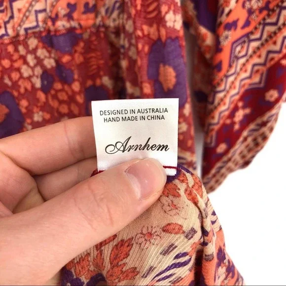 ARNHEM Sunbird Kimono Orange Purple Cream S - Picture 8 of 10